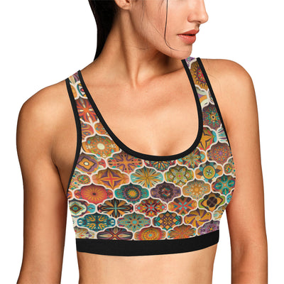 Mandala Mosaic Themed Design Print Sports Bra