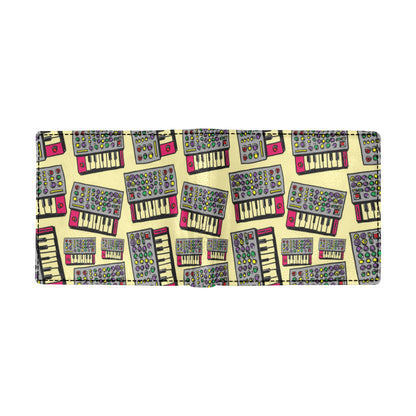 Synthesizer Pattern Print Design 01 Men's ID Card Wallet
