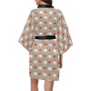 Bull Terriers Pattern Print Design 01 Women's Short Kimono