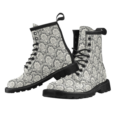 Damask Elegant Print Pattern Women's Boots