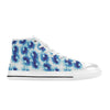 Tie Dye Blue Print Design LKS305 High Top Women's White Shoes