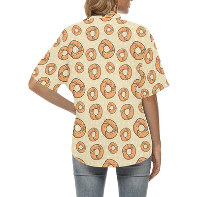 Bagel Pattern Print Design 03 Women's Hawaiian Shirt