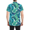 Brightness Tropical Palm Leaves Men's Short Sleeve Button Up Shirt