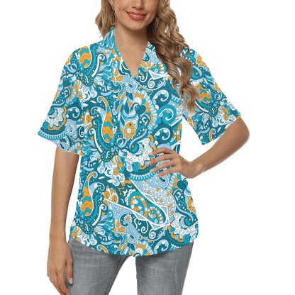 Funky Retro Pattern Print Design A03 Women's Hawaiian Shirt