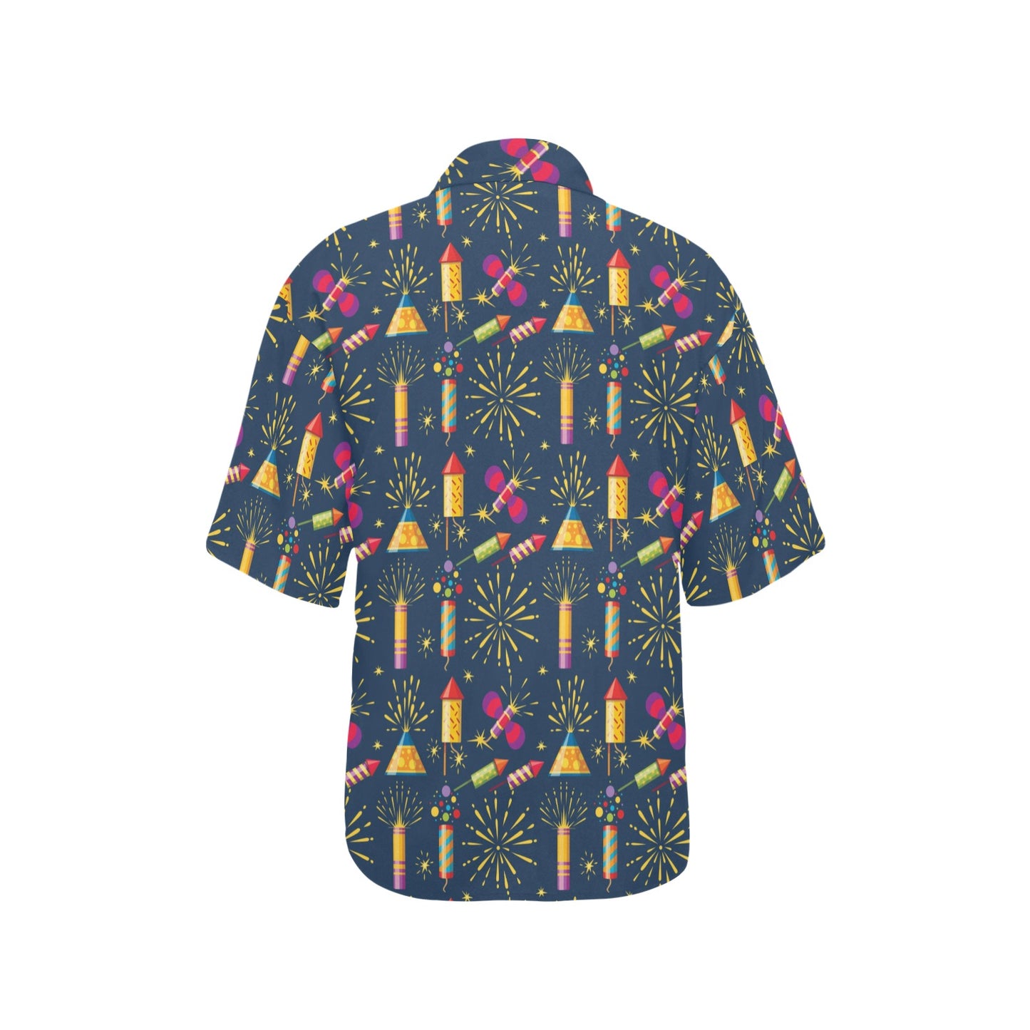 Firework Sparkling Rockets Print Design LKS306 Women's Hawaiian Shirt