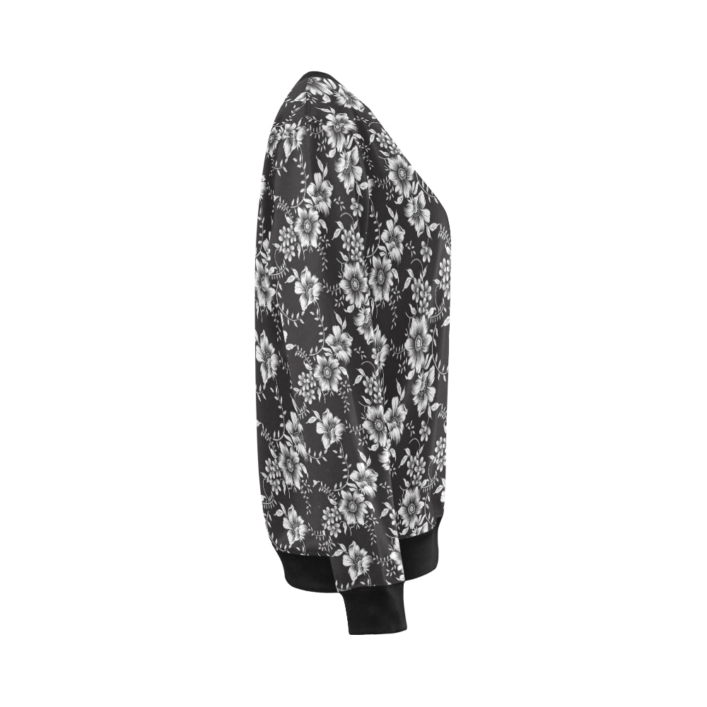 Gerberas Pattern Print Design GB02 Women Long Sleeve Sweatshirt-JorJune