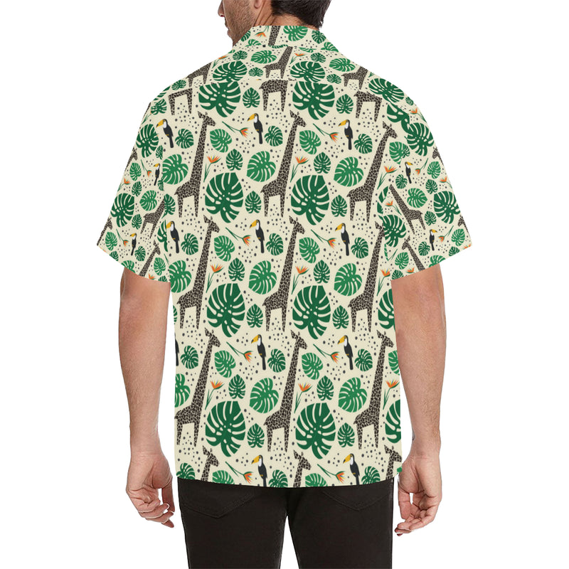 Rainforest Giraffe Pattern Print Design A02 Men's Hawaiian Shirt