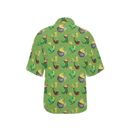 Shamrock Saint Patrick's Day Print Design LKS306 Women's Hawaiian Shirt