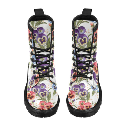 Pansy Pattern Print Design PS06 Women's Boots
