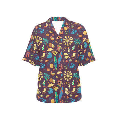 Aloha Hawaii Pattern Print Design 01 Women's Hawaiian Shirt