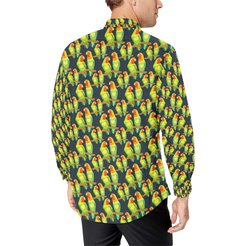 Lovebird Pattern Print Design 01 Men's Long Sleeve Shirt