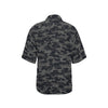 Camo Black Pattern Print Design 02 Women's Hawaiian Shirt