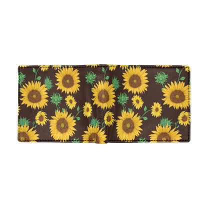 Sunflower Pattern Print Design SF01 Men's ID Card Wallet