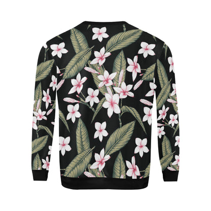 Plumeria Pattern Print Design PM021 Men Long Sleeve Sweatshirt