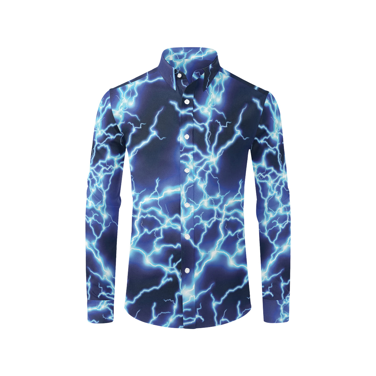 Lightning Thunder Pattern Print Design 04 Men's Long Sleeve Shirt