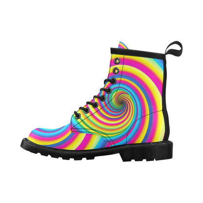 Vortex Twist Swirl Rainbow Design Women's Boots
