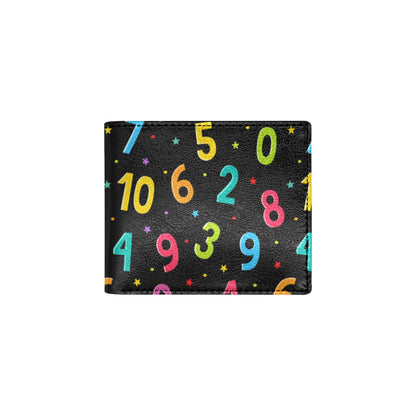 Number Pattern Print Design A04 Men's ID Card Wallet