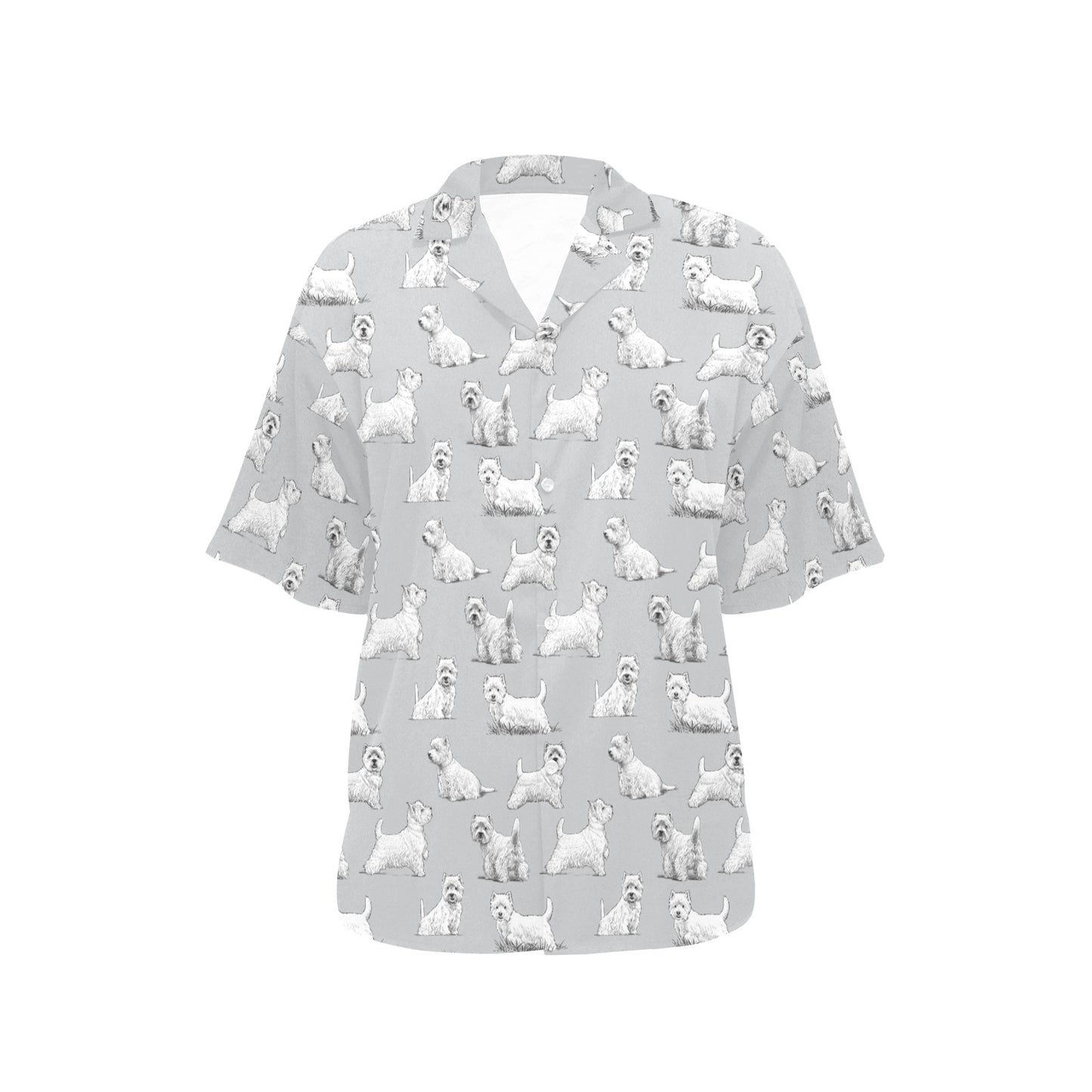 Scottish Terriers Print Design LKS3011 Women's Hawaiian Shirt