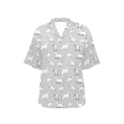Scottish Terriers Print Design LKS3011 Women's Hawaiian Shirt