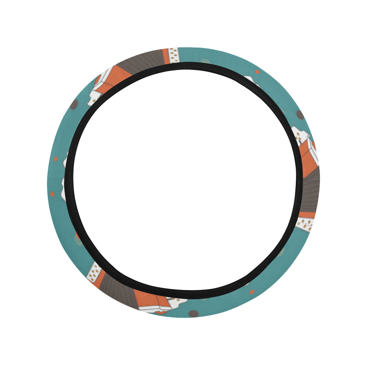 Accordion Pattern Print Design 02 Steering Wheel Cover with Elastic Edge