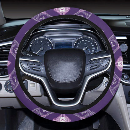 Aries Zodiac Pattern Print Design 02 Steering Wheel Cover with Elastic Edge