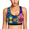 Tie Dye Rainbow Design Print Sports Bra