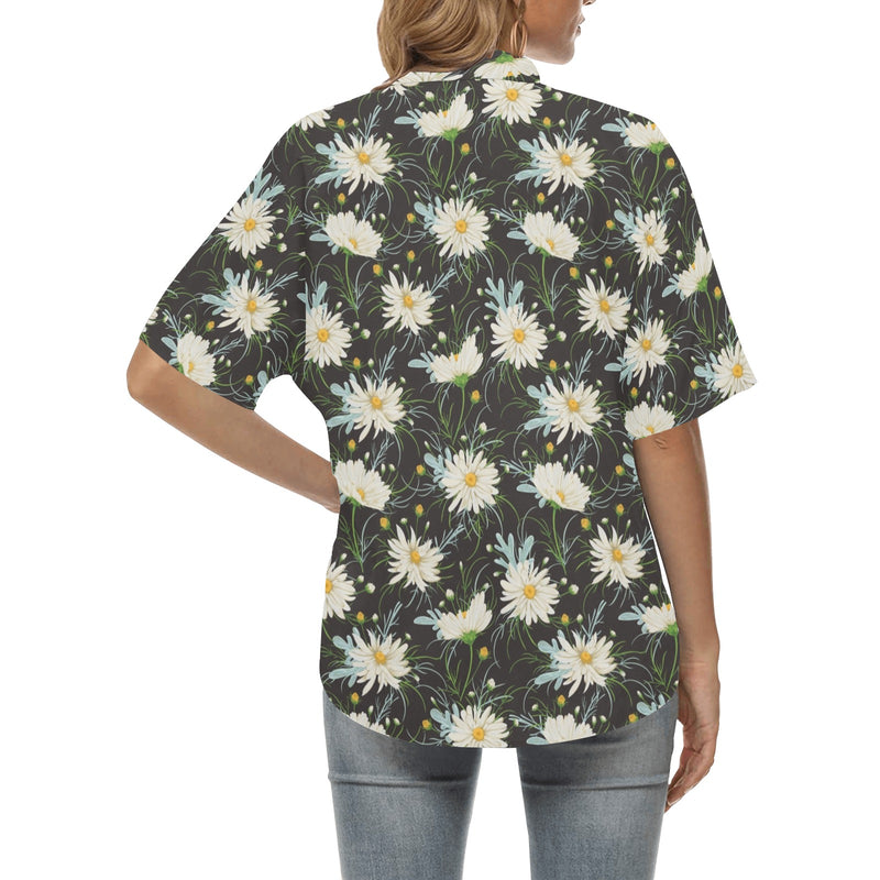 Daisy Pattern Print Design DS08 Women's Hawaiian Shirt