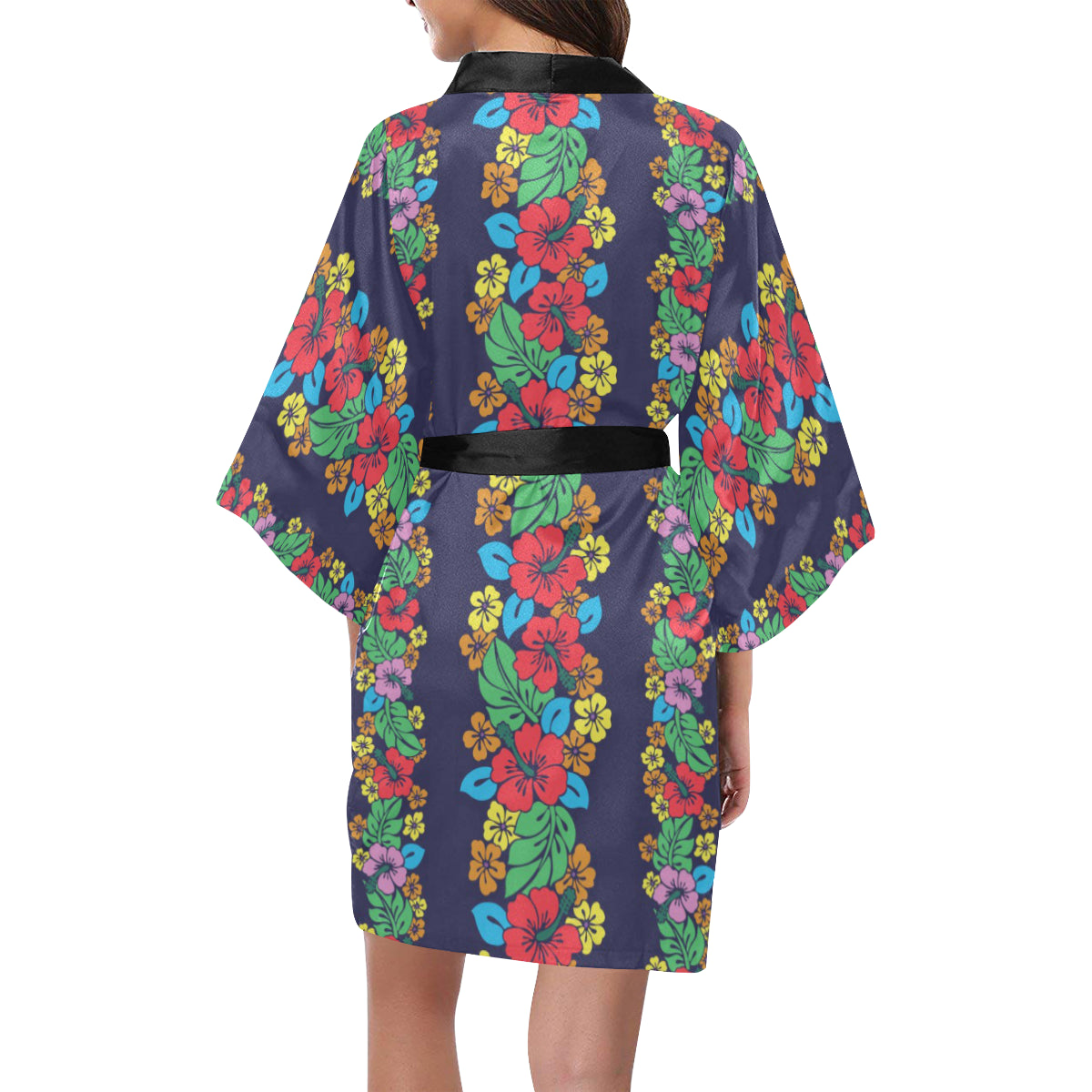 Hawaiian Themed Pattern Print Design H03 Women Kimono Robe