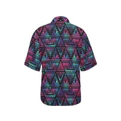 Tribal aztec Dark Multicolor Women's Hawaiian Shirt