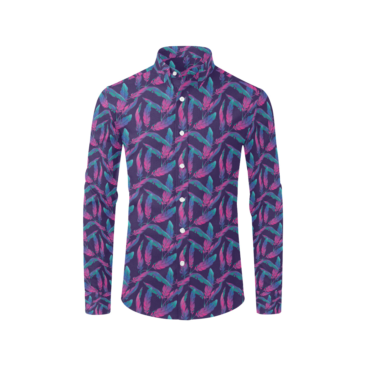 Banana Leaf Pattern Print Design 08 Men's Long Sleeve Shirt
