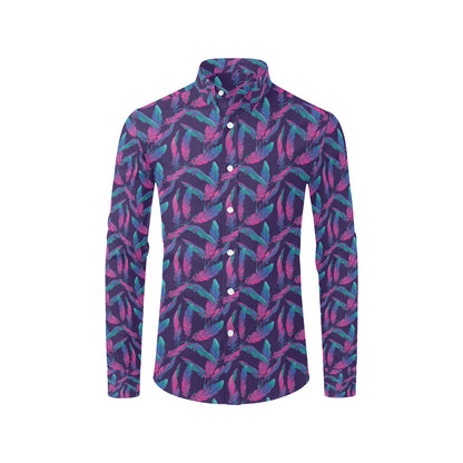 Banana Leaf Pattern Print Design 08 Men's Long Sleeve Shirt