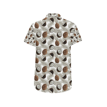 Coconut Pattern Print Design CN03 Men's Short Sleeve Button Up Shirt