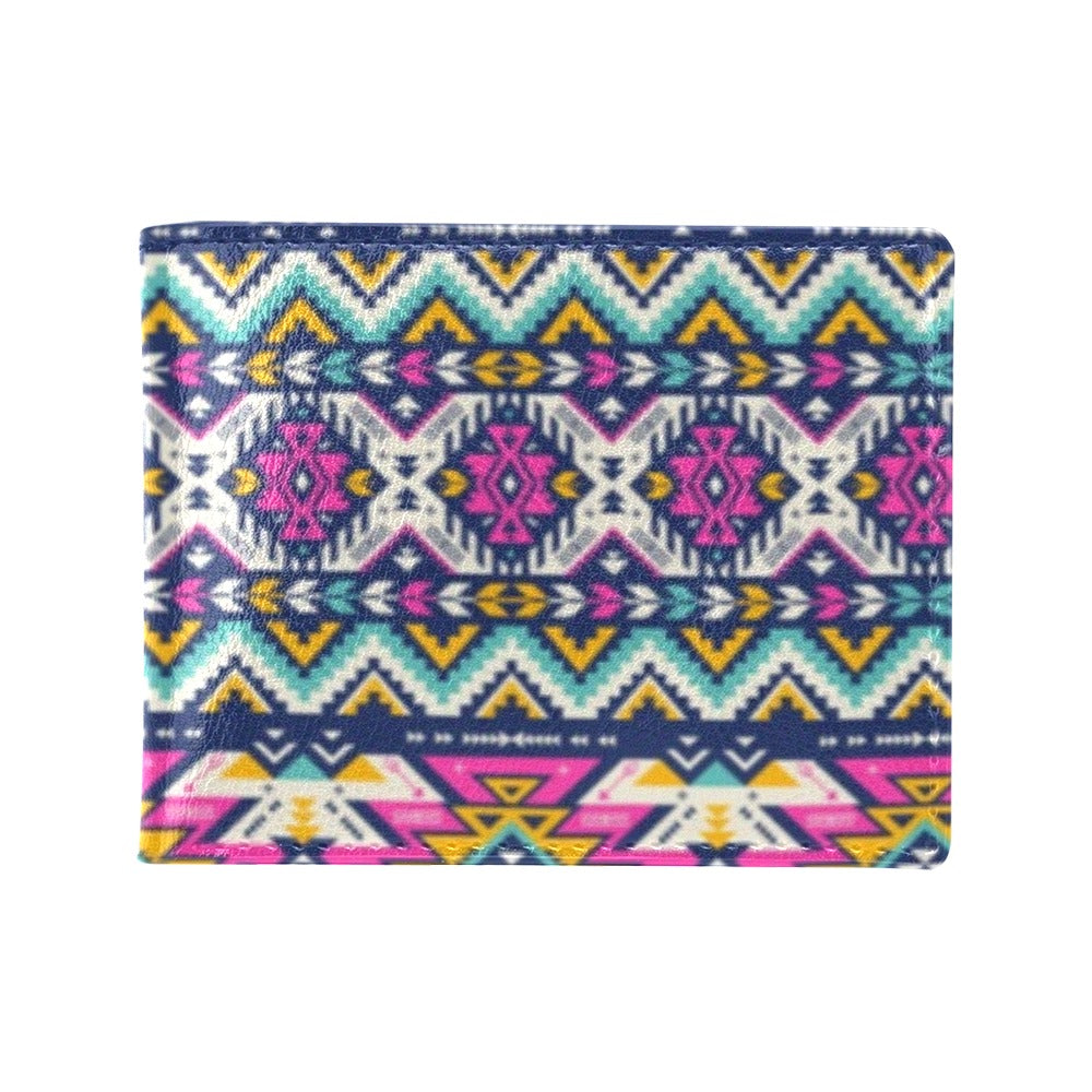 Aztec Pink Geometric Print Pattern Men's ID Card Wallet