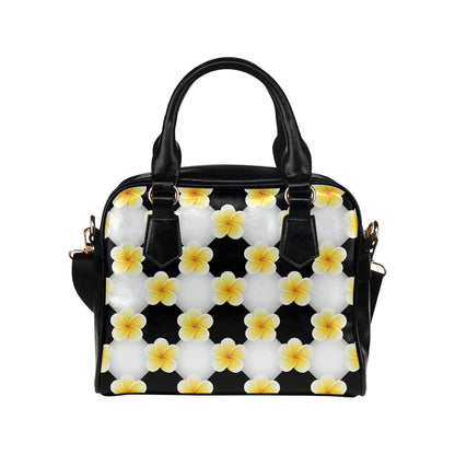 Plumeria Pattern Print Design A04 Shoulder Handbag