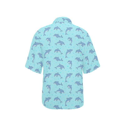 Dolphin Baby Cute Print Pattern Women's Hawaiian Shirt