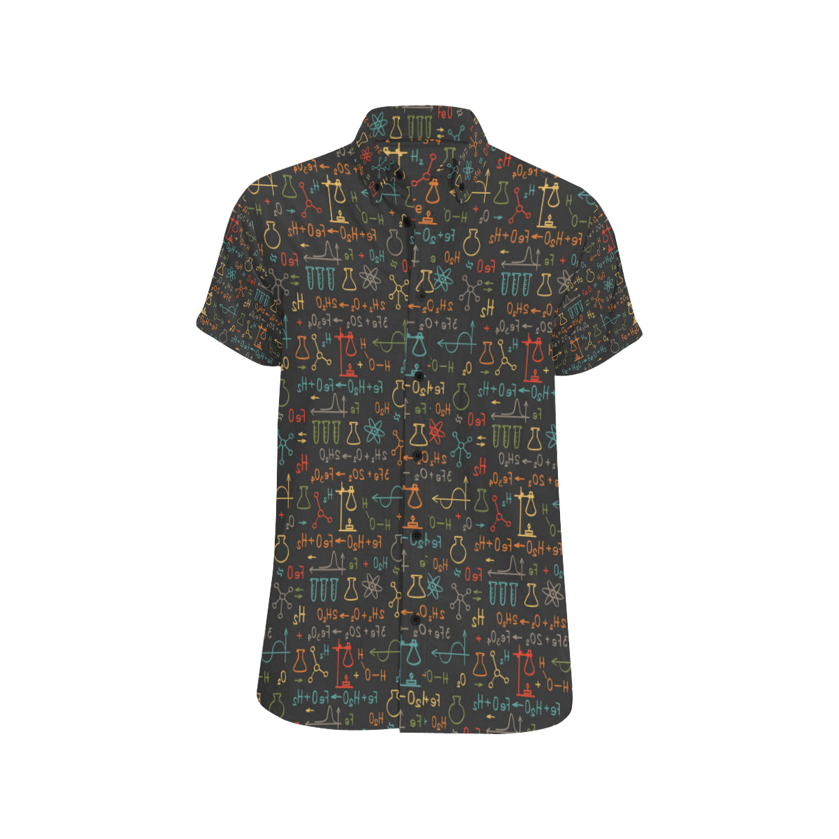 Chemical Pattern Print Design 03 Men's Short Sleeve Button Up Shirt