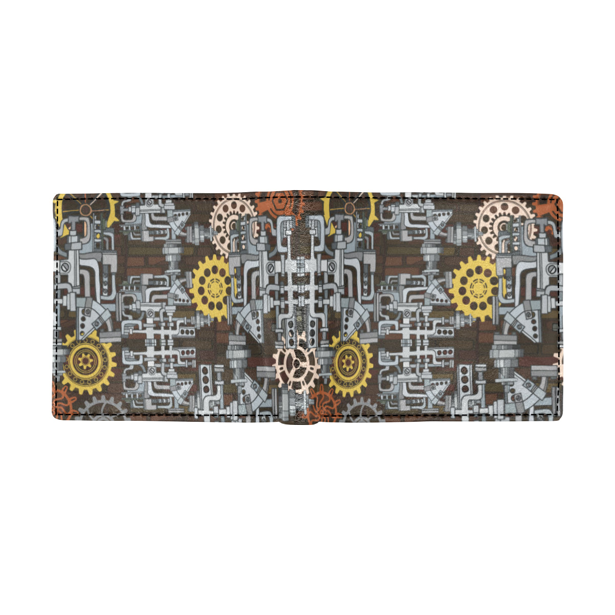 Mechanic Pattern Print Design 04 Men's ID Card Wallet