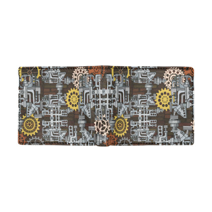 Mechanic Pattern Print Design 04 Men's ID Card Wallet
