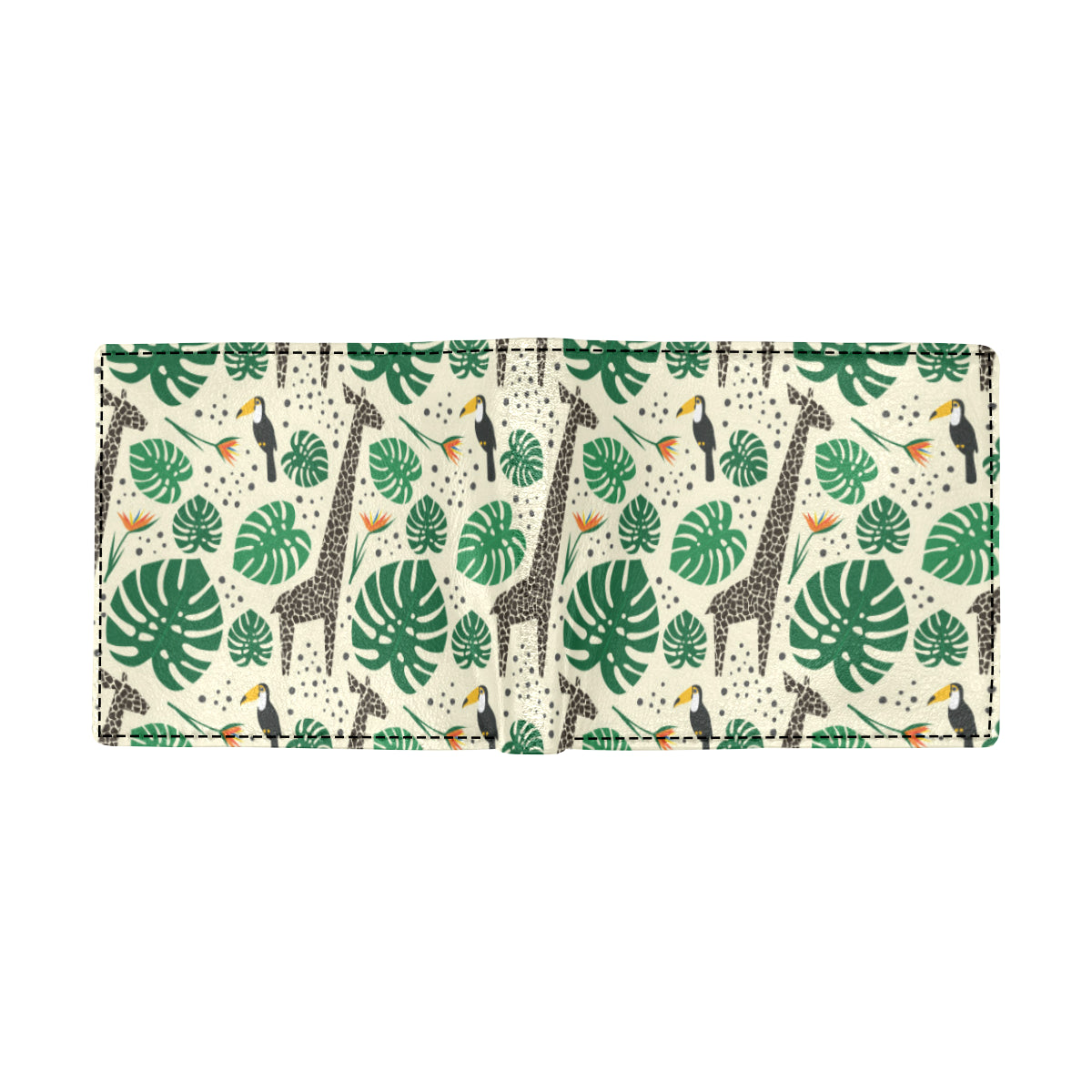 Rainforest Giraffe Pattern Print Design A02 Men's ID Card Wallet