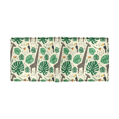 Rainforest Giraffe Pattern Print Design A02 Men's ID Card Wallet
