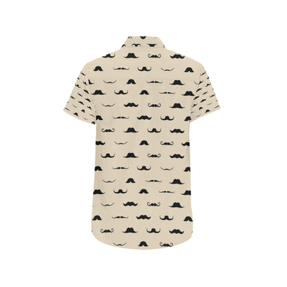 Mustache Pattern Print Design A03 Men's Short Sleeve Button Up Shirt