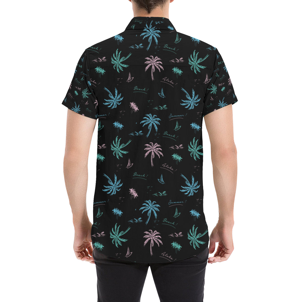Aloha Hawaii Pattern Print Design 03 Men's Short Sleeve Button Up Shirt