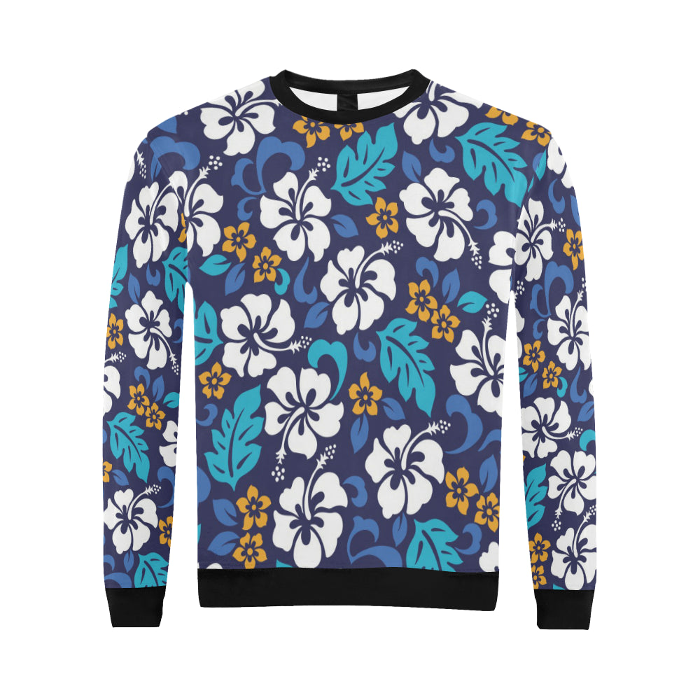 Hibiscus Pattern Print Design HB030 Men Long Sleeve Sweatshirt