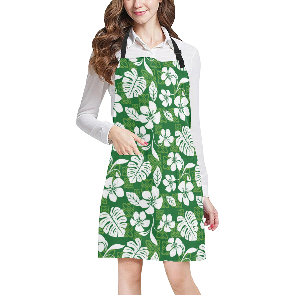 Hawaiian Themed Pattern Print Design H016 Apron with Pocket