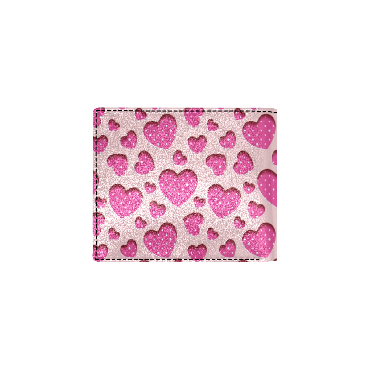 Heart Pink Pattern Print Design HE06 Men's ID Card Wallet