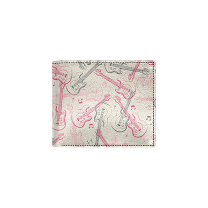 Bass Guitar Pattern Print Design 02 Men's ID Card Wallet