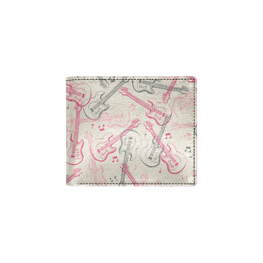 Bass Guitar Pattern Print Design 02 Men's ID Card Wallet