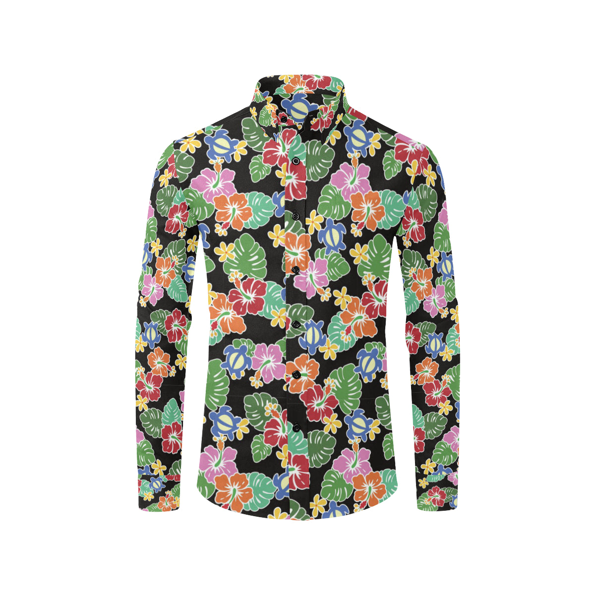 Hawaiian Themed Pattern Print Design H010 Men's Long Sleeve Shirt