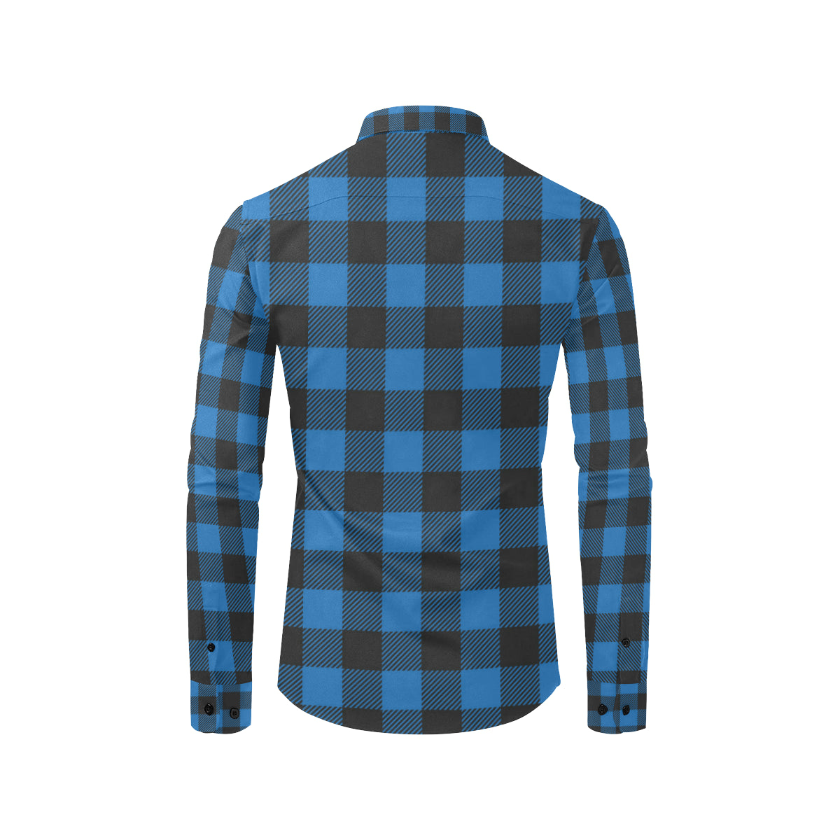 Buffalo check Blue Pattern Print Design 03 Men's Long Sleeve Shirt