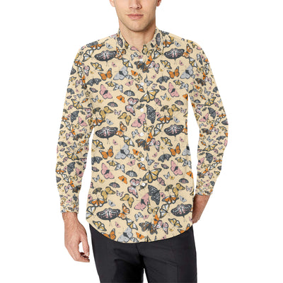 Butterfly Pattern Print Design 04 Men's Long Sleeve Shirt